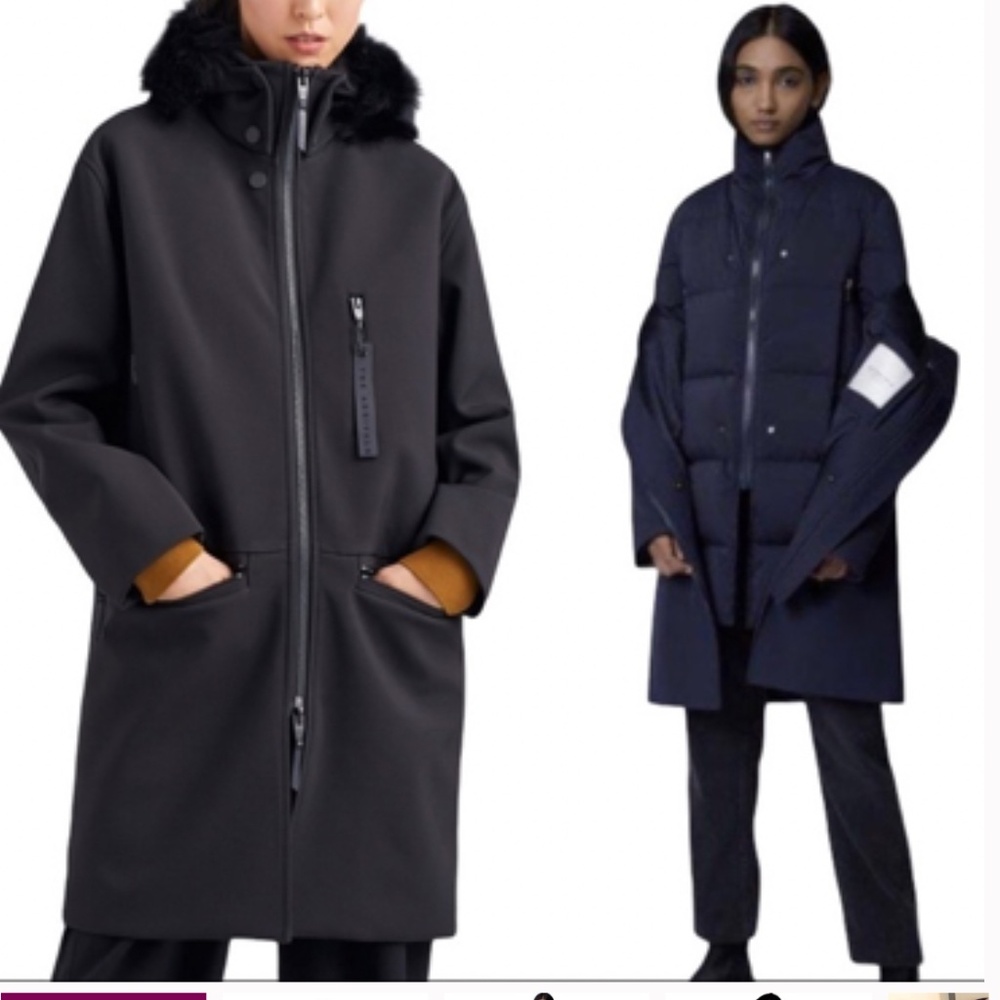 The Arrivals Women’s Halstrom 3 In 1 Down Parka In Black Size XS Shearling Trim